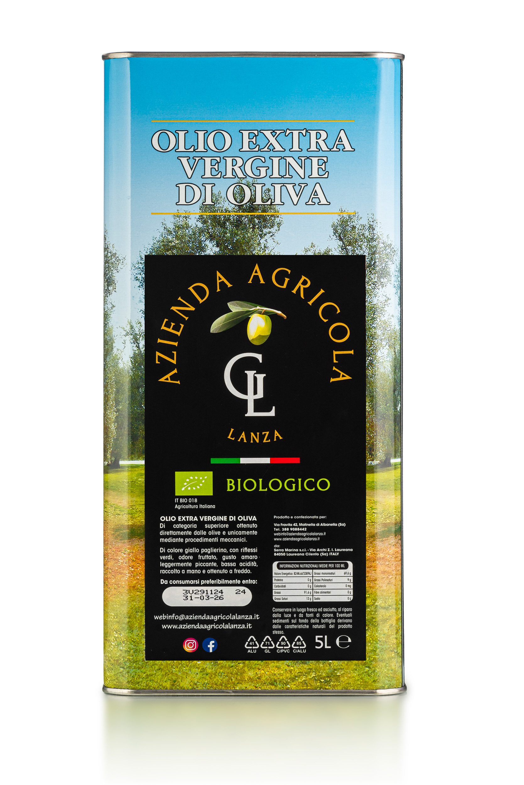 agricola_Lanza_092_olio_evo_bio_5L Olio extravergine d'Oliva biologico 5 Litri